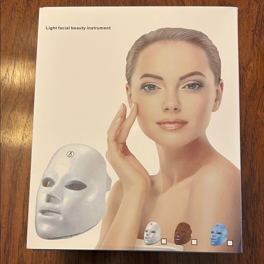 LED Facial Beauty Mask - White and Blue